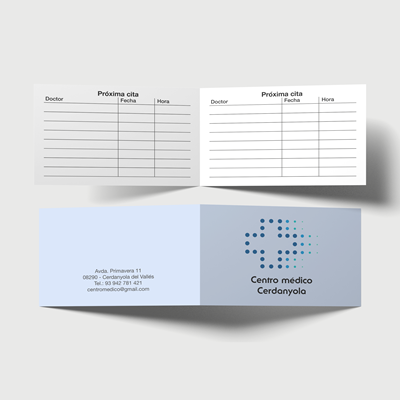Tarjetas cita dípticas